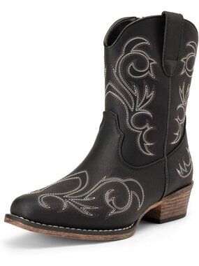 DREAM PAIRS Women's Cowboy Cowgirl Western Boots Embroidered Stitched Ankle Boot